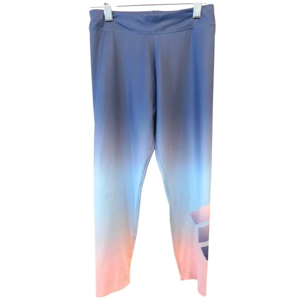 Adidas Girls M 10 12 Ombre Blue Pink Athletic Leggings Tights Medium Cropped